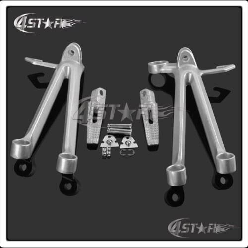 Aluminum Motorcycle Rear Passenger Footrest Foot Peg Rests Pedals & Bracket Mount For GSXR1000 GSX-R GSXR 1000 2005 2006 05 06