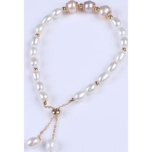 Rice shape freshwater pearl bead bracelet for promotion gifts