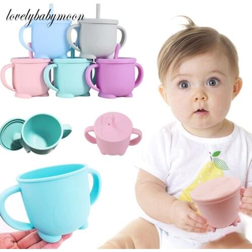 200ml Baby Feeding Cups Baby Learning Baby Drinkware Silicone Sippy Cups for Toddlers & Kids with Silicone Sippy Leakproof Cup