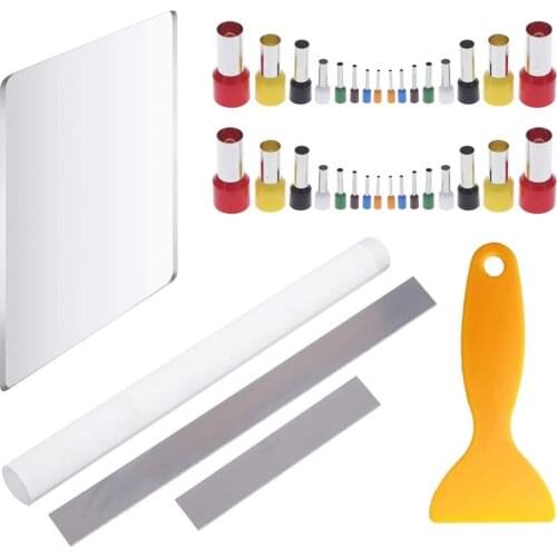 Polymer Clay Tool Kit Acrylic Roller Backing Board Sheet Blade Cutter Round Circle Punch Diy Modeling Tool for Pottery Ceramics
