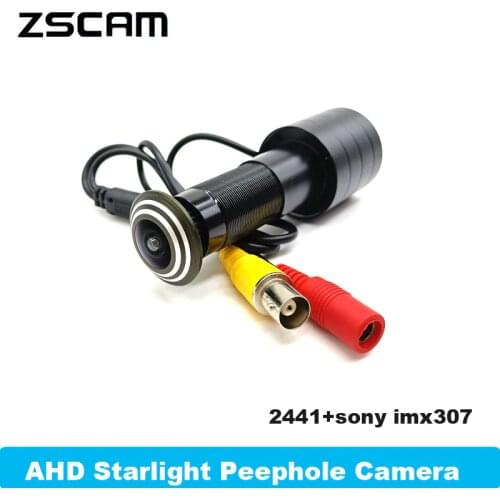 1080P Full Color Night Vision Door Eye CCTV AHD/TVI/CVI/CVBS 4 In 1 Video Peephole Camera IMX307 Star Light 0.0001 Lux UTC Cam