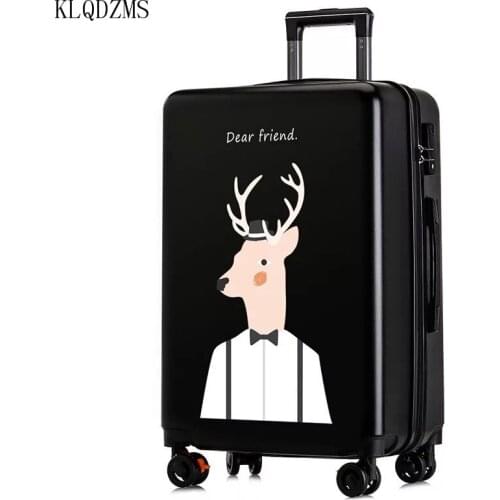 KLQDZMS Korean Rolling Luggage Spinner 24 inch Suitcase Wheels 20 inch Women Carry on Trolley Travel Bag On Wheels