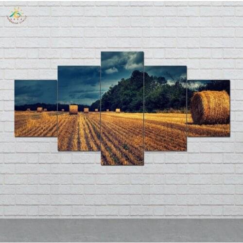 Meadow Landscape Modern Canvas Art Prints Poster Wall Painting Home Decoration Artwork Wall Art Pictures for Bedroom 5 PIECES