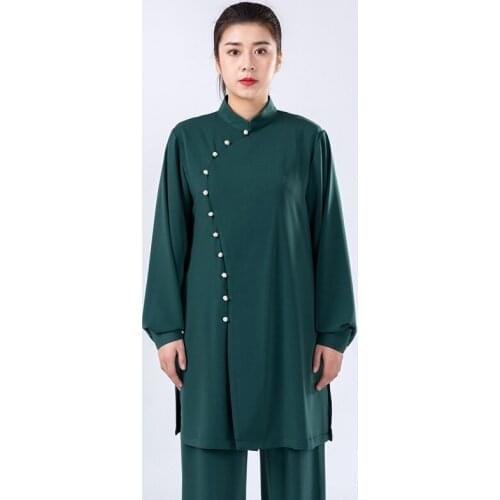 Fashion Lady Tai Chi Uniform Martial Arts Uniform Chinese Traditional Folk Kungfu Suit Morning Sportswear Kung Fu Clothes TA2315
