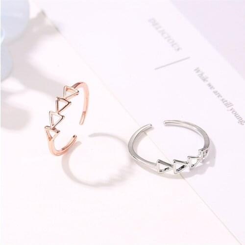 Fashion Triforce Ring Midi Triangular Geometric Ring Tiny Cute Triangular Ring Luxury Gold Silver Color Rings For Women Vintage