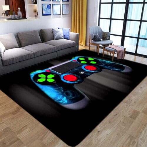 Fashion Cartoon Kids Gamer Area Rugs 3D Printed Game Controller Carpets for Child Bedroom Play Crawl Anti-Slip Floor Mat