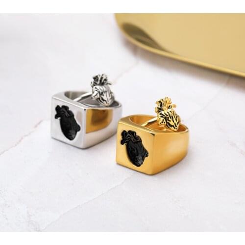 2pc Set Heart Stainless Steel Couple Rings For Men Gold Simple Promise Ring Women Lovers Wedding Jewelry Engagement Gifts