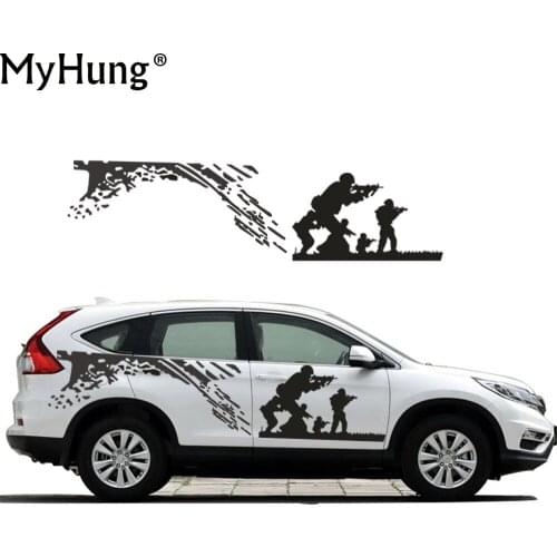 New Car styling Decal For Honda CR V Cool CS Army Battle Car Whole Body Sticker Covers Garland PVC Waterproof Car Sticker 2pcs