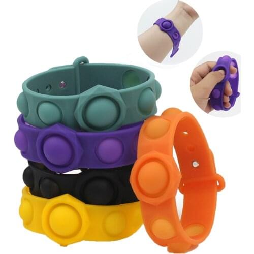 New Fidget Toys Anti Stress Reliever Wristlet Toys Adults Children Silicone Simple Dimple Bracelet Fidget Toy Autism Need Gift