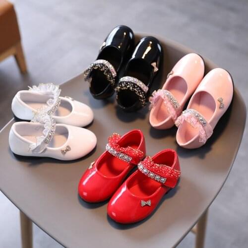 Toddler Kids Baby Girls Shoes Crystal Princess Shoes Solid Casual Shoes Fashion Leathers Sweet Children Sandals For Girls