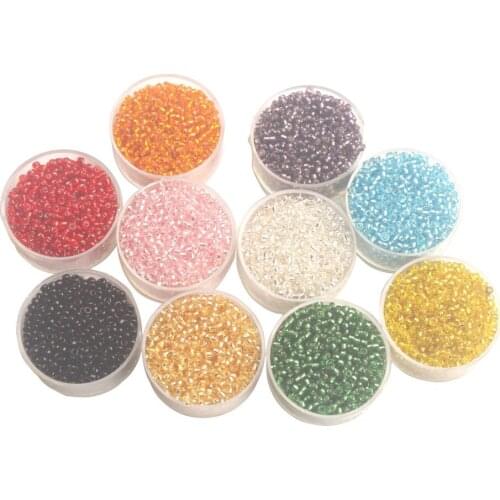 Whole Sales 10000PCS Mixed Colors of 2mm Glass Seed Beads in Individual Boxes