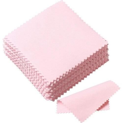 50 Pack Jewelry Cleaning Cloth,Jewelry Polishing Cloth For Sterling Silver Gold Platinum Pink