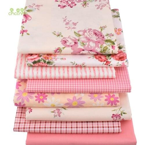 Chainho,Coral Color Floral Series,Printed Twill Cotton Fabric,Patchwork Cloth For DIY Sewing&Quilting Baby & Childrens Material