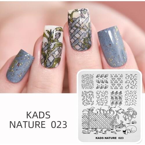 KADS Nature 023 pattern nail stamp templates nail art stamping Plate Image Template Tools For printing DIY Manicure Stencils