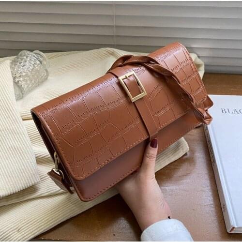 Shoulder Bag Crossbody Bags for Women Underarm Bags Purse Handbag Baguette Bag Fashion PU Leather Crocodile Pattern All-match