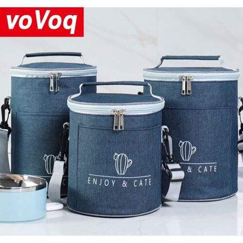 Lunch Bags for Women Large New Round Waterproof Work with Rice Office Ladies Insulated Bags Portable School Food Storage Bags