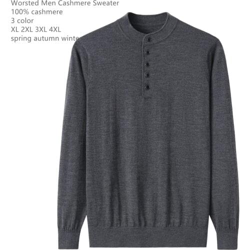 Naizaiga 100% Cashmere Worsted Men 16 pin Stand-up collar business mens pure cashmere 68 spun yarn winter Sweater , MPSM3031