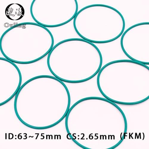 1PC Fluorine rubber Ring FKM O-rings Seals CS2.65mm ID63/65/67/69/71/73/75mm O Ring Seal Gasket Oil Ring Fuel Sealing Washer
