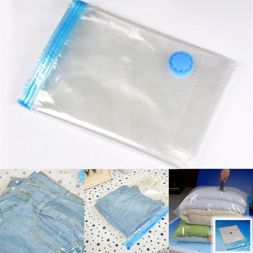 Vacuum Storage Bags Clear Border Foldable Compressed Clothes Organizer Space Saved Seal Bag Wardrobe Closet Storage Organizer