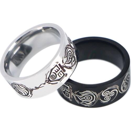 ZF1781 Cartoon Magic Story Ring Stainless Steel Rings For Women Men Party Fashion Black Silver Color Rings Jewelry Gifts