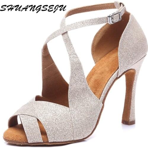 New womens Latin dancing shoes with 10 cm high national standard dance shoes 9 cm salsa dancing shoes sandals Can order heel he
