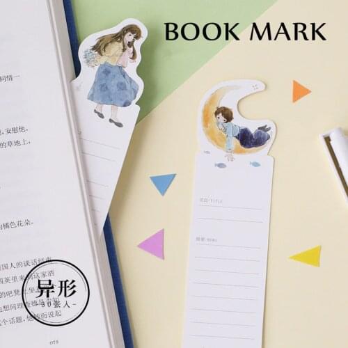 30 Pcs/Set Four Seasons Cute Girl Paper Bookmark Book Holder Message Card Promotional Gift Stationery