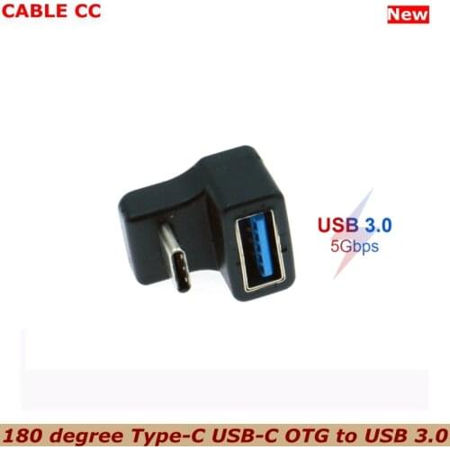 5Gbps 180 degree Type-C USB-C OTG to USB 3.0 female adapter, suitable for mobile phones and tablets, Macbook mobile hard drive