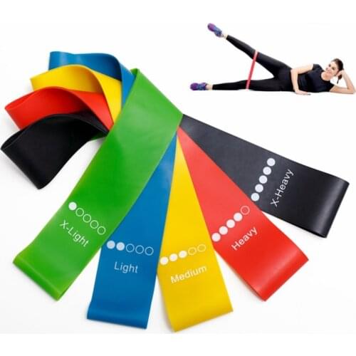 5Pcs/Set Yoga Resistance Rubber Bands Fitness Equipment 0.35mm-1.1mm Pilates Sport Training Workout Elastic Bands