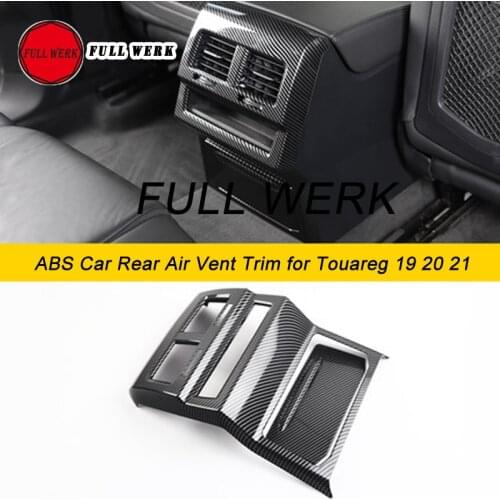 1 Set ABS Car Rear Armrest Box Air Vent Trim AC Outlet Decoration Sticker Cover Frame Protector for Touareg 19 20 21 Interior Ac