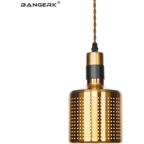 Bronze Electroplate Iron Pendant Lights Modern Loft Decor Adjust LED Hanging Lamp Dining Room Bedroom Home Lighting Fixtures