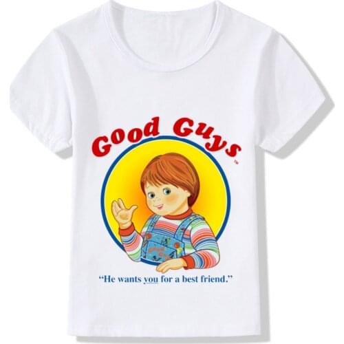 Children Fashion Good Guys Chucky Design Funny T-Shirt Kids Baby Casual Clothes Boys Girls Summer Short Sleeve Tops Tees