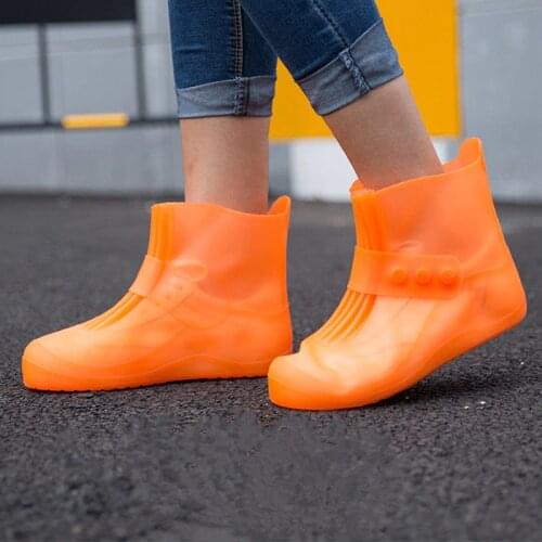 Children Waterproof Reusable Ankle Rain Shoes Covers Boys Girls Rubber Buckle Non-slip Rain Boot Overshoes Accessories Rain Wear