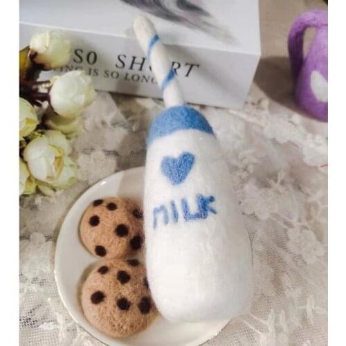 DIY Baby Wool Felt Milk Bottle+Cookies Decorations Newborn Photography Props Infant Photo Shooting Accessories Home Party