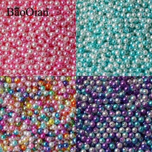 100Pcs 8mm Two-tone Round Imitation ABS Pearl Beads For Decoration Scrapbook DIY Sewing Craft Garment Beadwork Supplies