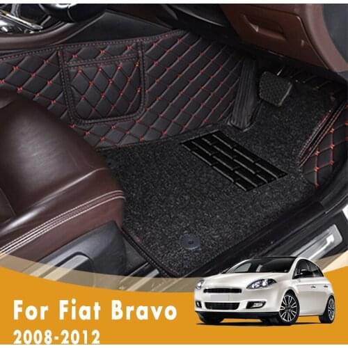 RHD Double Layer Wire Loop Car Floor Mats For Fiat Bravo 2012 2011 2010 2009 2008 Custom Auto Interiors Styling Leather Carpets