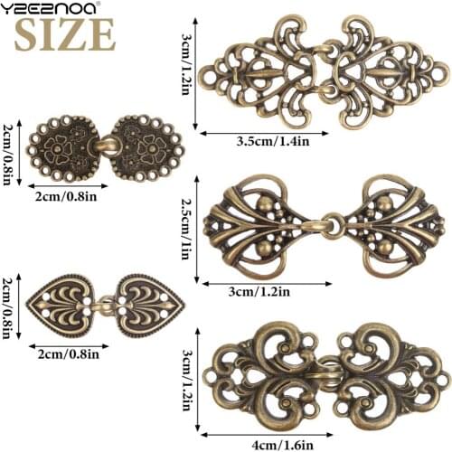 Elegant Cheongsam Buckles Sewing Fasteners for Clothing Retro Metal Cloak Clasps Sew On Hooks Eyes Sweater Cardigan Clip Buttons