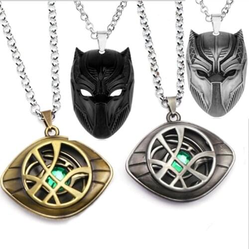 Movie Doctor Necklace Crystal Eye of Agamotto Pendant Black Panther Choker Fashion Jewelry Gifts