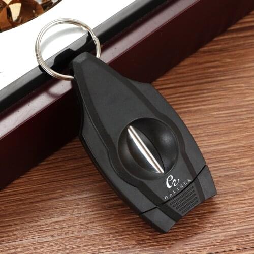 LUBINSKI Plastic Cigar V Cutter Stainless Steel Sharp Smoking Accessories Guillotina Pocket V Cut Cigar Cutter Scissors