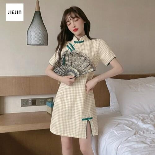 Модные платья в клетку JIEJIN China At AliExpress