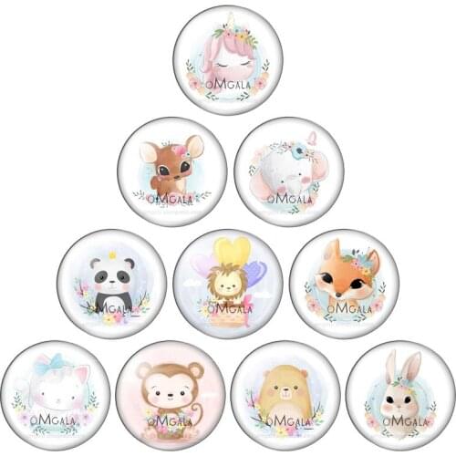 Fox Horse elephant Animal love Round Cut Animals photo glass cabochon demo flat back Making findings 10mm/12mm/18mm/20mm/25mm