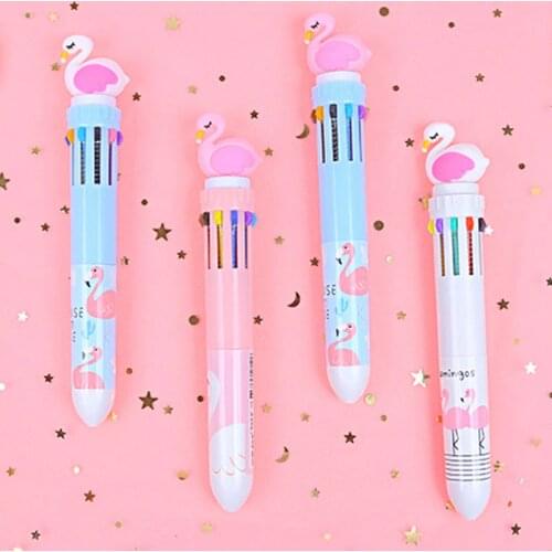 1Pcs Kawaii Flamingo 10 Colors Chunky Ballpoint Pen School Office Supply Gift Stationery Papelaria Escolar