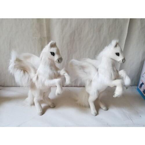 Simulation unicorn 11x16cm model polyethylene&furs white unicorns model one pair/2 pcs handicraft home decoration gift b2635