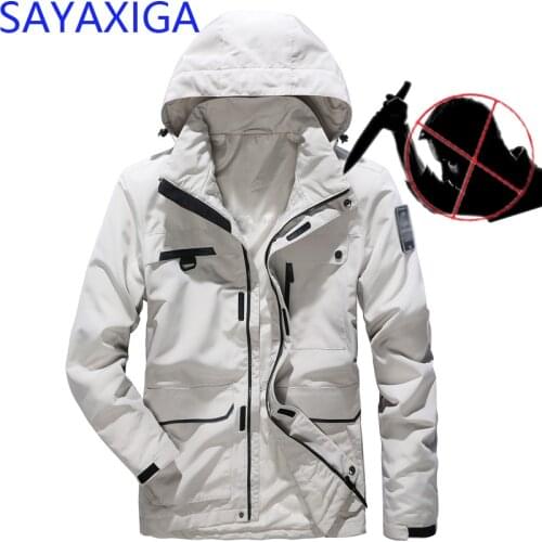 New Self Defense Security Anti-cut Anti-Stab Men Jacket Civil use Stealth Defense Police Personal Tactics Wadded hooded Overcoat