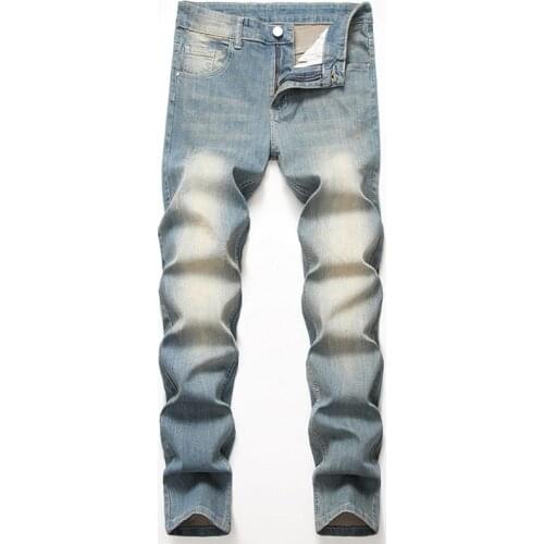 New European&American Casual Fashion Straight Jeans Mens Retro Stretch Large Size Autumn Jeans Men Jeans