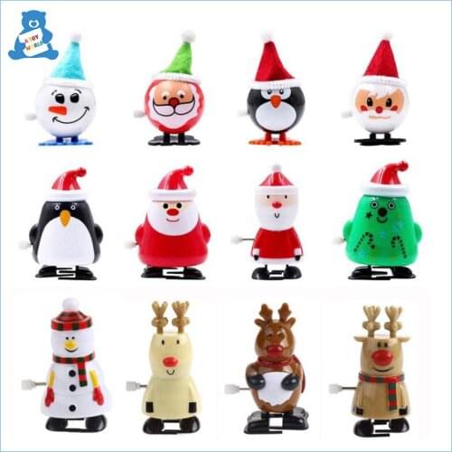 New Christmas Clockwork Jumping Toys Children Mini Christmas Gift Vintage Santa Claus Snowman Wind Up Toys for Kids Funny Gift