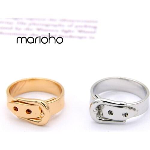 Punk Metal Belt Shape Finger Ring For Women Men Hip Hop Style Simple Gold Color Ring Fashion Party Jewelry Gifts