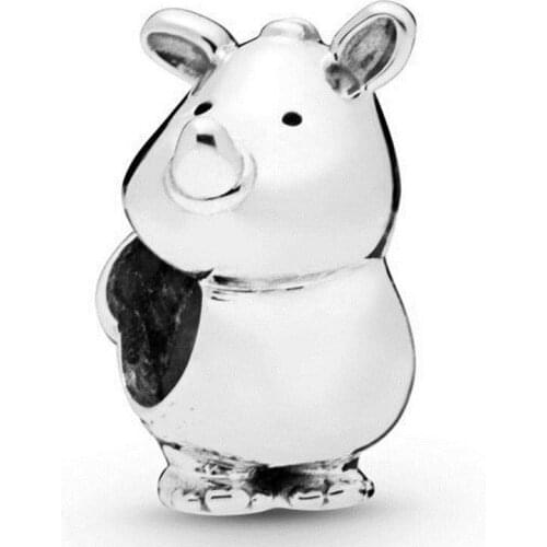 Original Rino The Rhinoceros With Love Heart I Care Beads Fit 925 Sterling Silver Bead Charm Bracelet Bangle Diy Jewelry