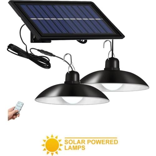 Retro Lampshade Solar Pendant Chandelier solar Waterproof Super Bright Light With Mounting Pole Lamp Lights For Outdoor Wall Yar