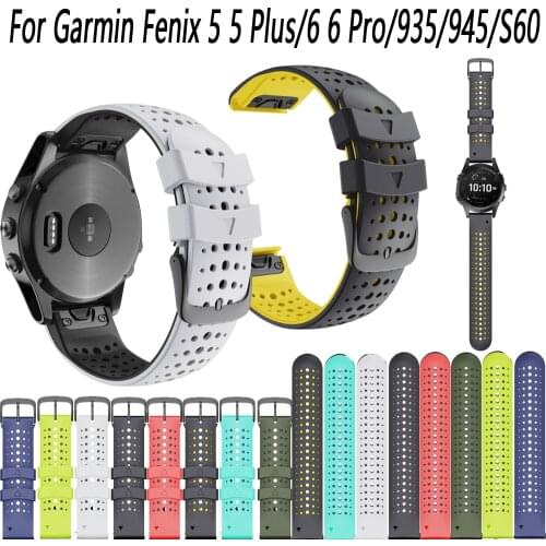 22MM Quick Release Watch Band Strap for Garmin Fenix 6 6 pro 5 5 Plus 935/945/S60 Watch Silicone Easyfit Smart watch wristband