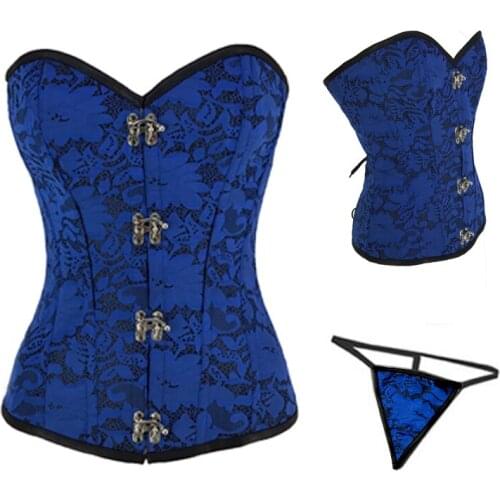 Sexy Women Lace Up Corset Erotic Zip Floral Women Bustier Corset Boned Waist Trainer Body Shaping Clothing